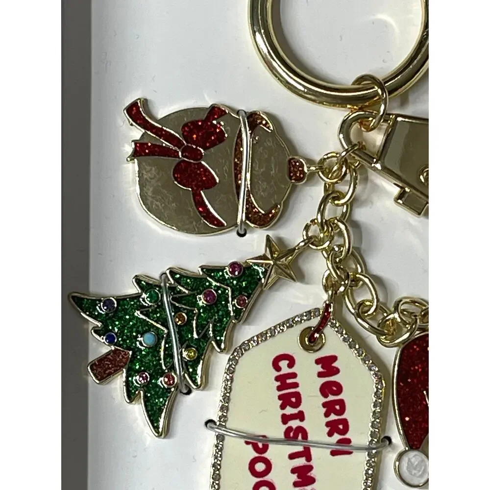 Disney BaubleBar Winnie the Pooh Christmas Holiday Keychain Bag Charm NEW Gold